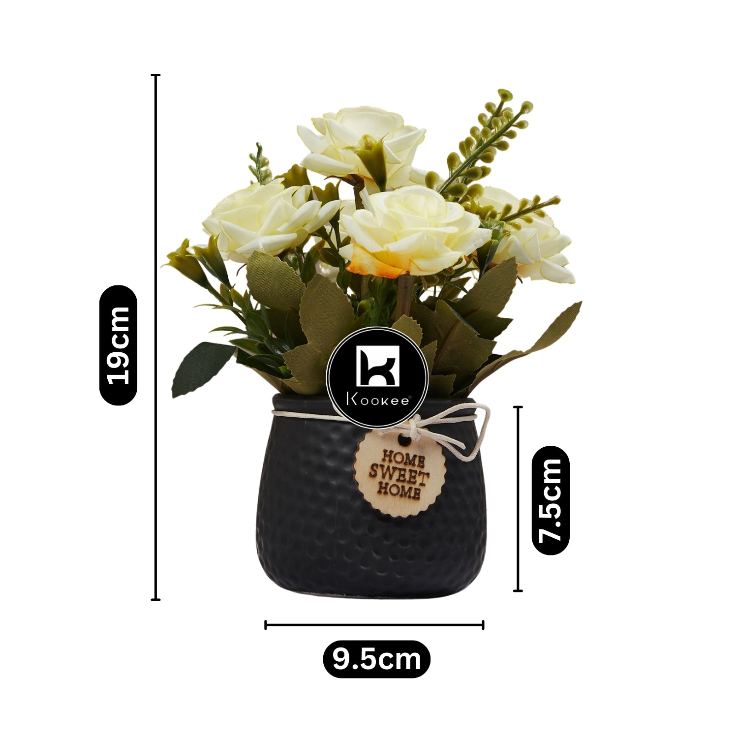 Kookee Artificial Flowers, Black, ART11455