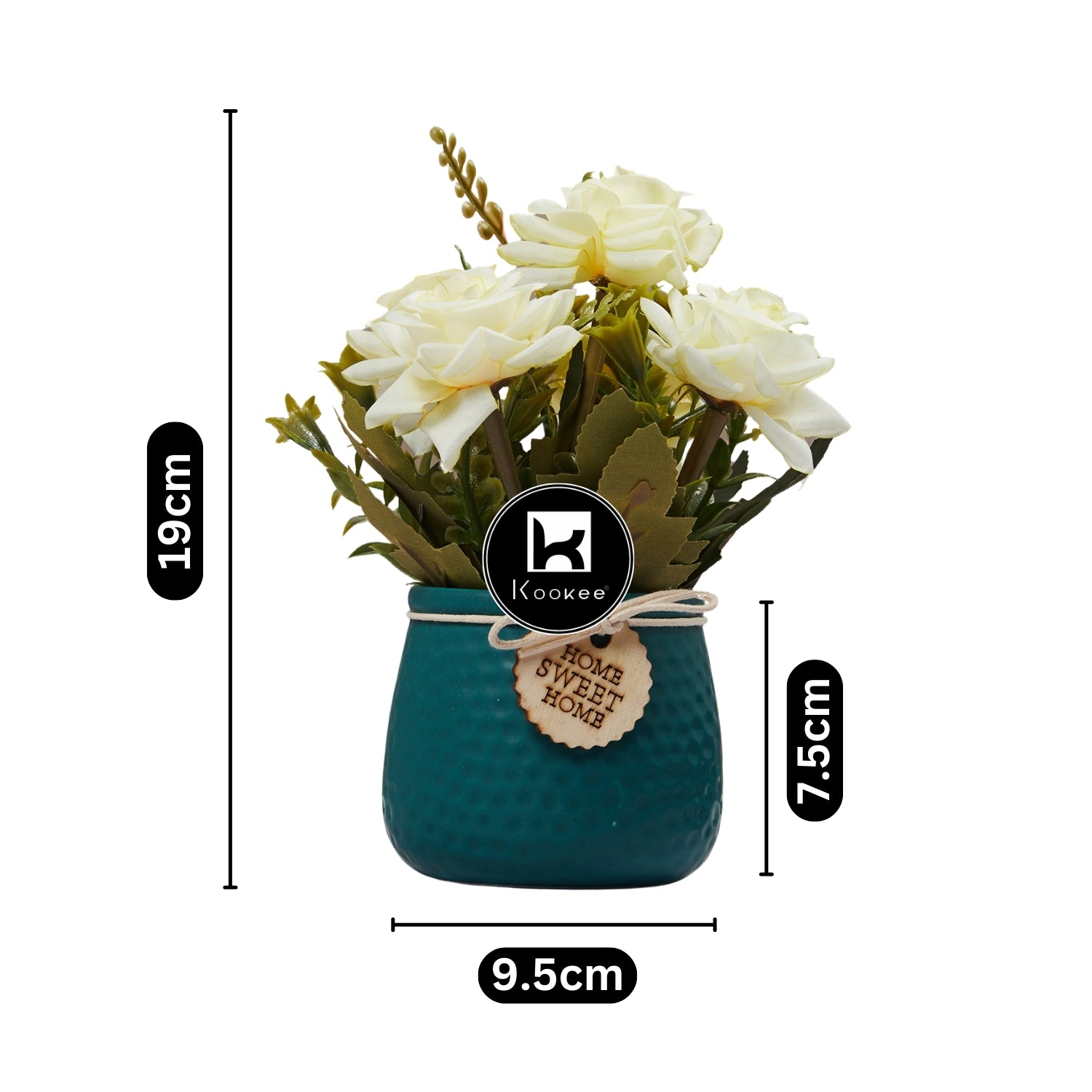 Kookee Artificial Flowers, Green, ART11458