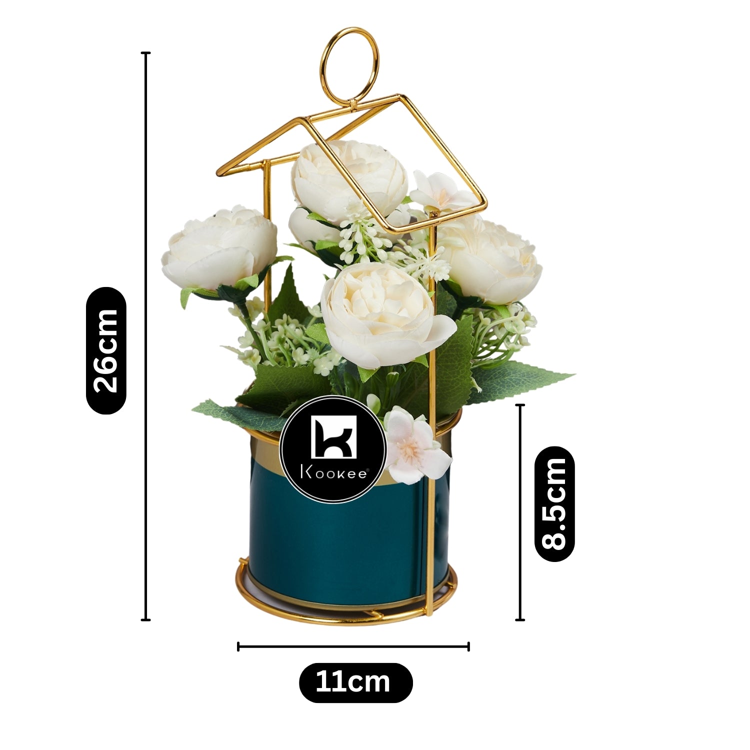 Kookee Artificial Flowers, Green, ART11463