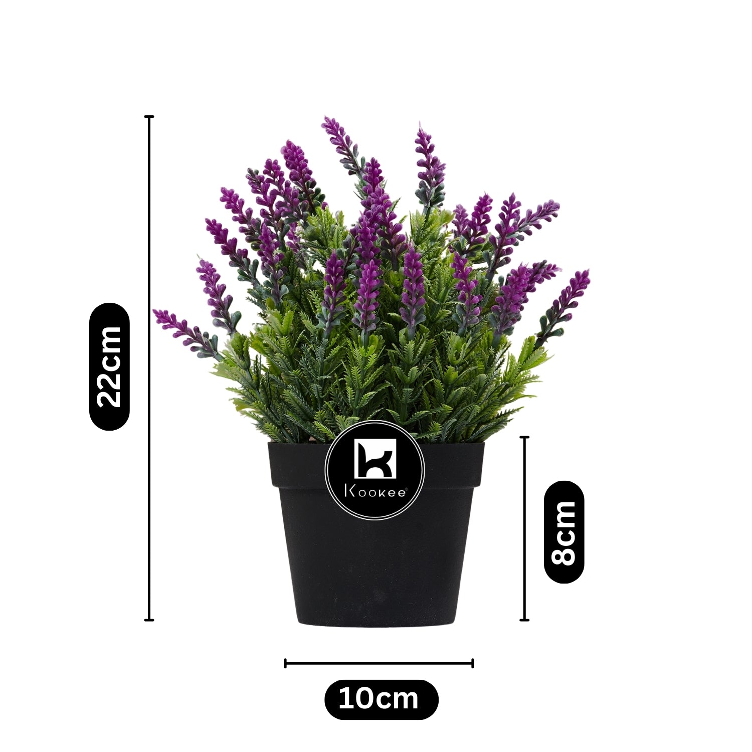 Kookee Artificial Plants, Black, ART11464