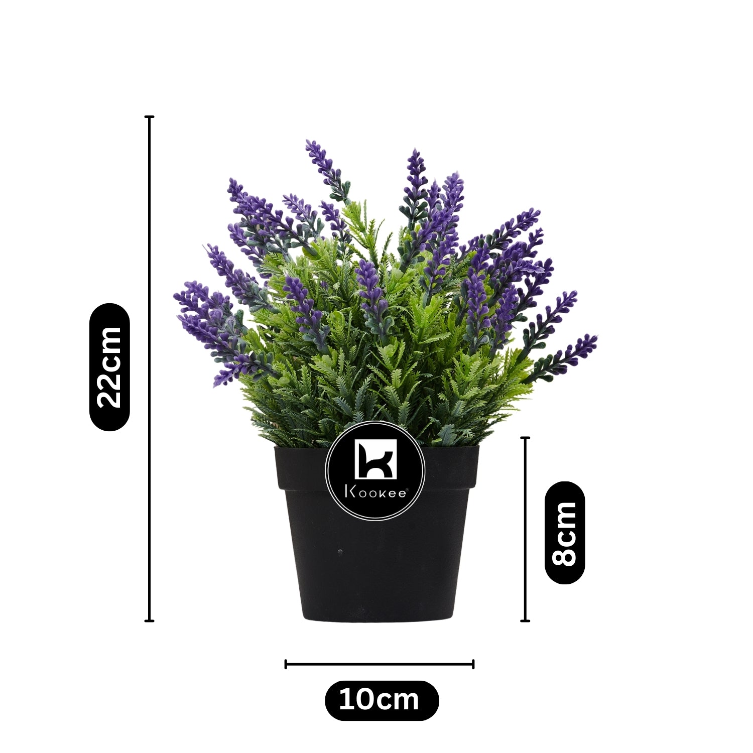 Kookee Artificial Plants, Black, ART11465