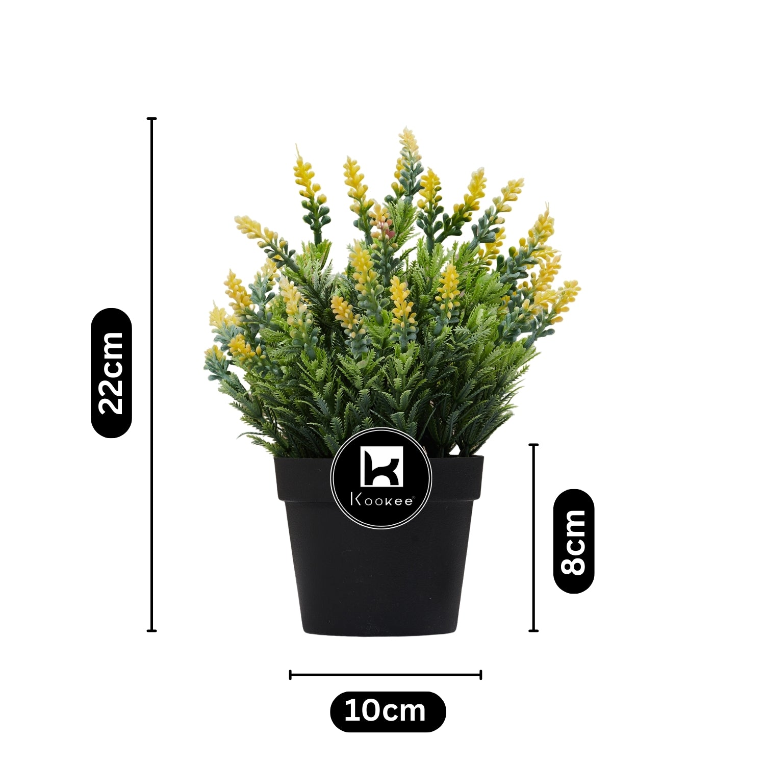 Kookee Artificial Plants, Black, ART11466