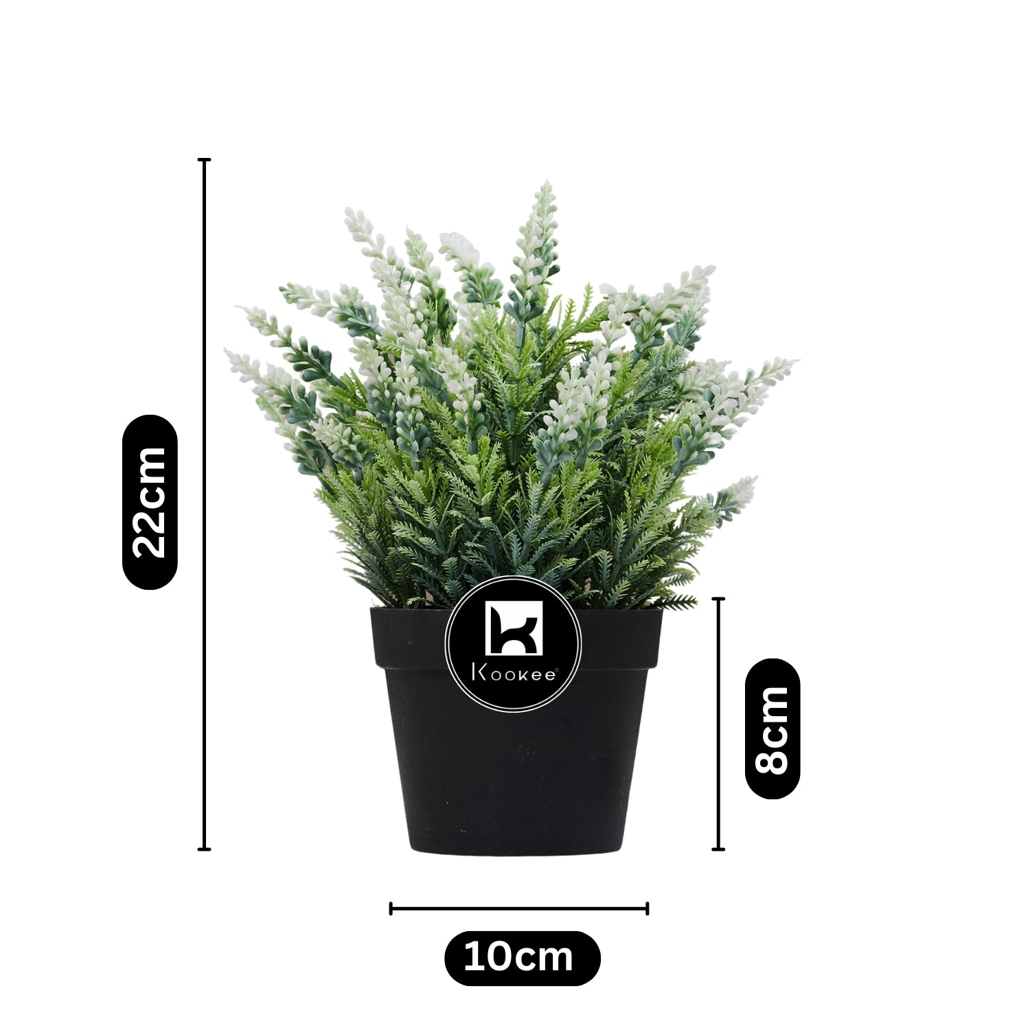 Kookee Artificial Plants, Black, ART11467