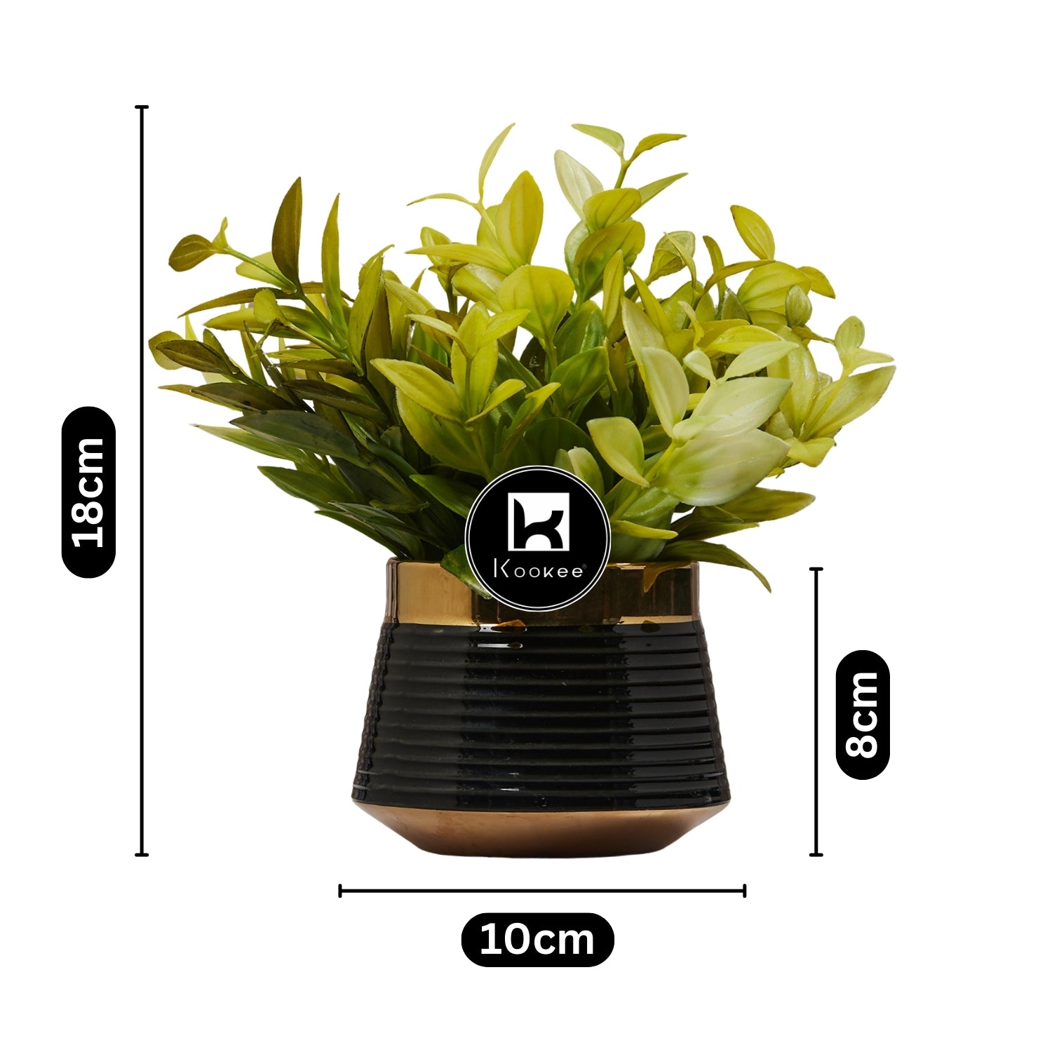 Kookee Artificial Plants, Black, ART11468