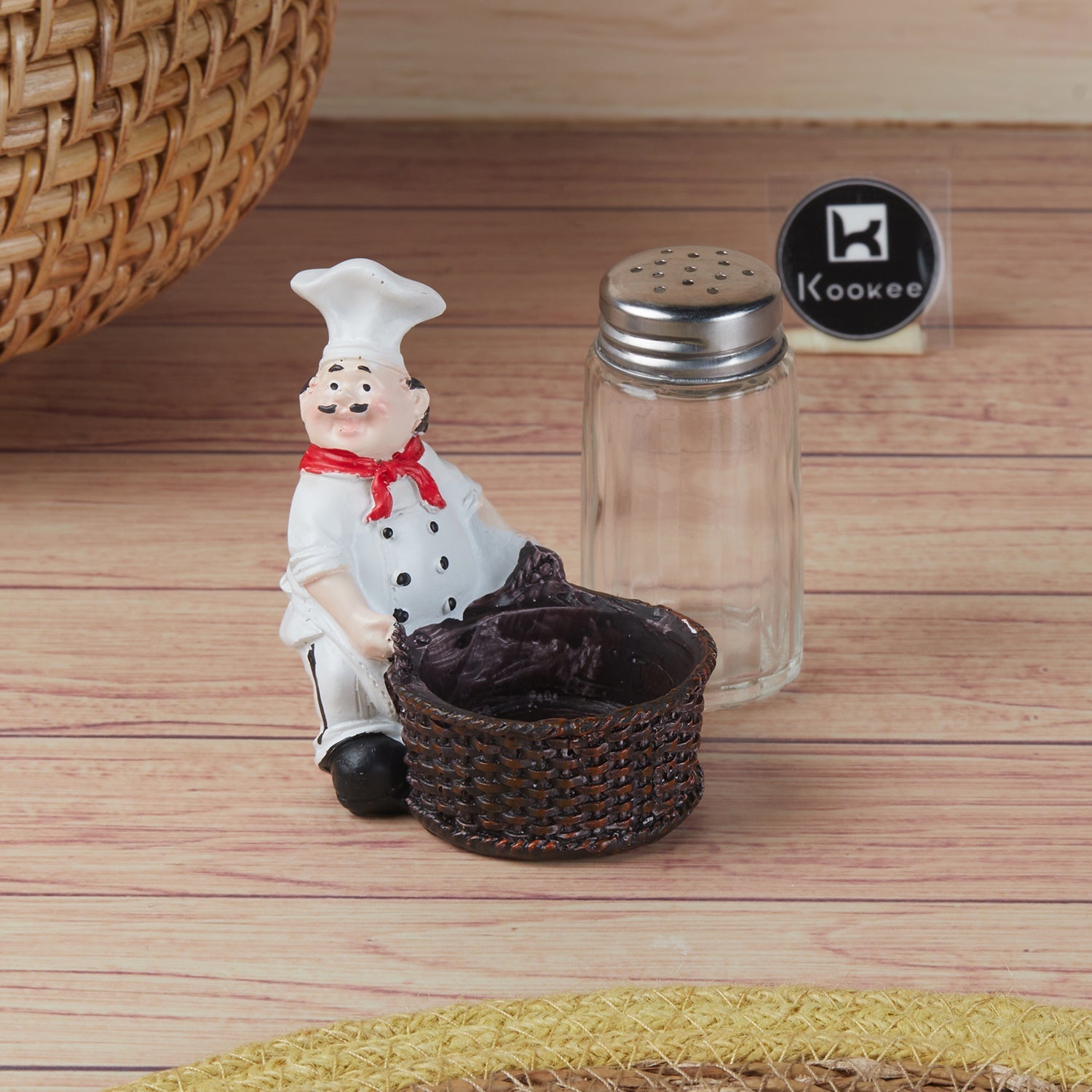 Polyresin Chef Salt and Pepper Shakers Set holder, Set of 1 (11509)