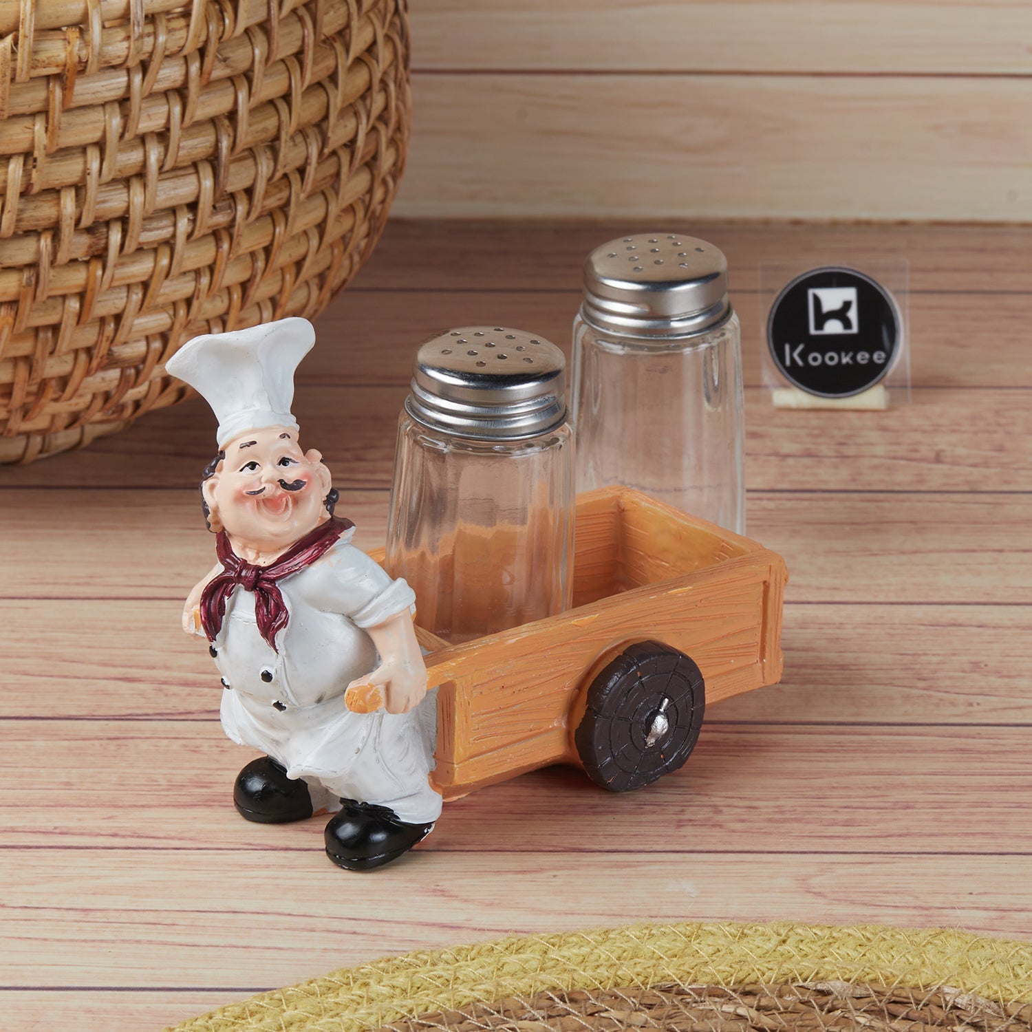 Polyresin Chef Salt and Pepper Shakers Set holder (10345)