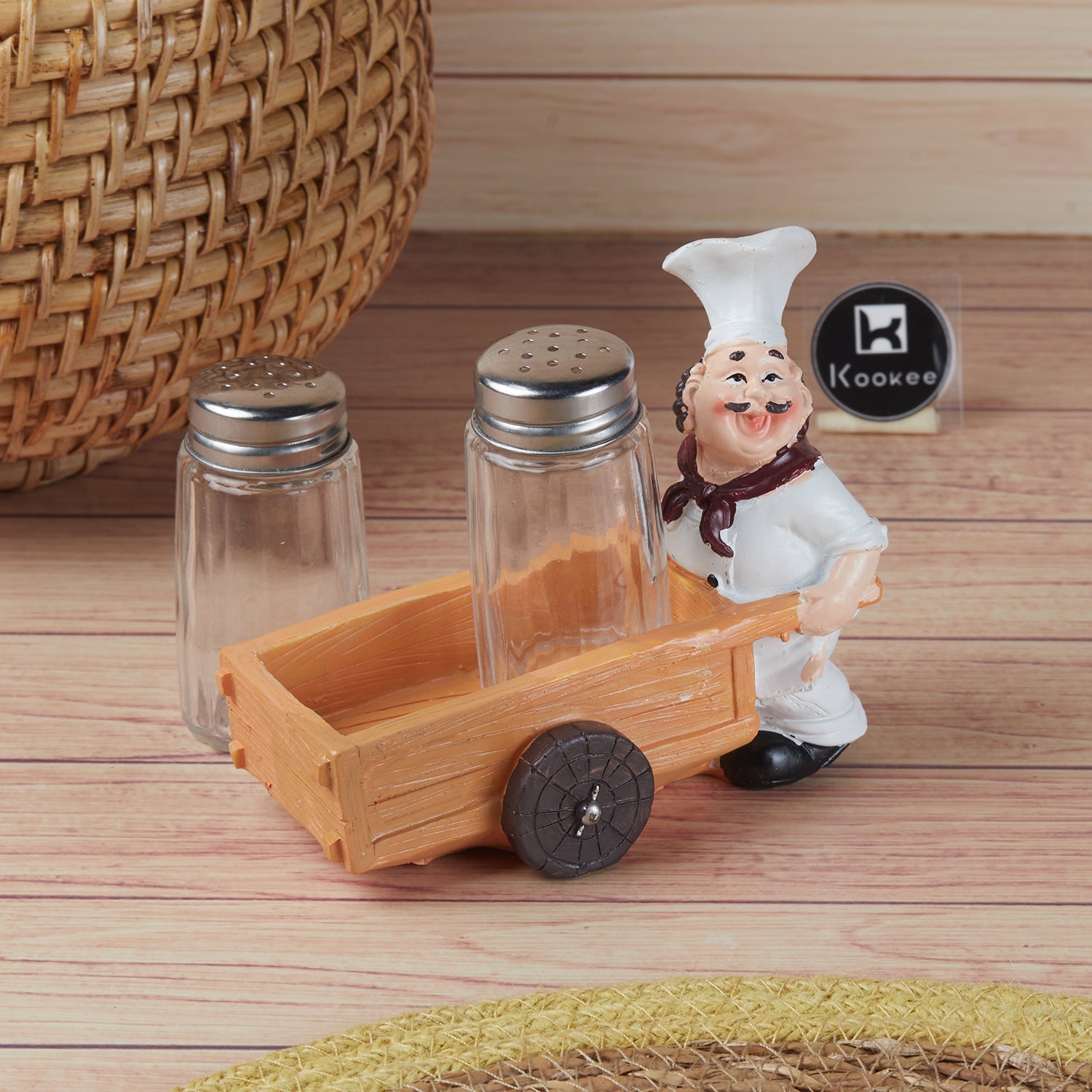 Polyresin Chef Salt and Pepper Shakers Set holder (10345)