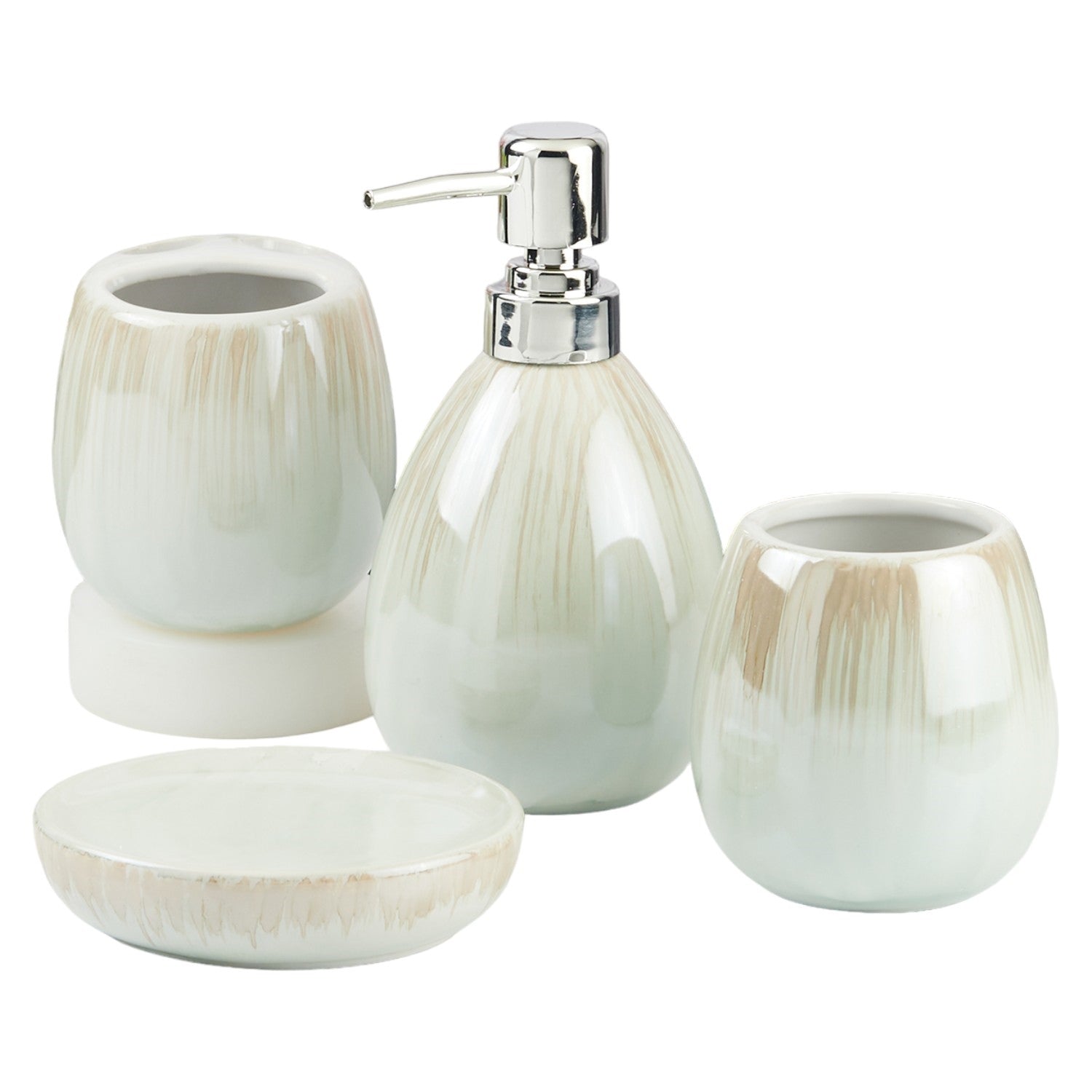 Kookee Ceramic Bathroom Sets, White, ART11523