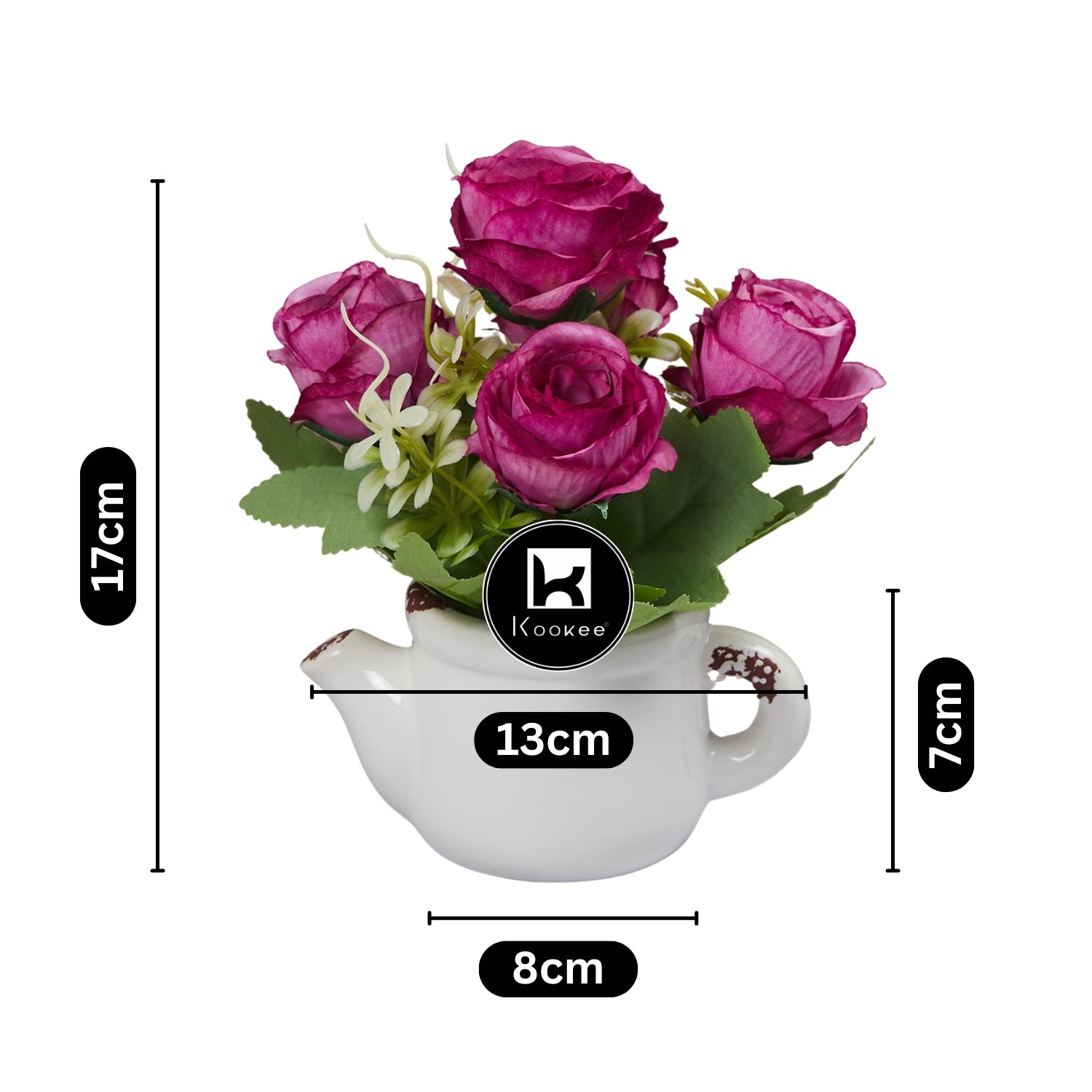 Kookee Artificial Flowers, White, ART11528