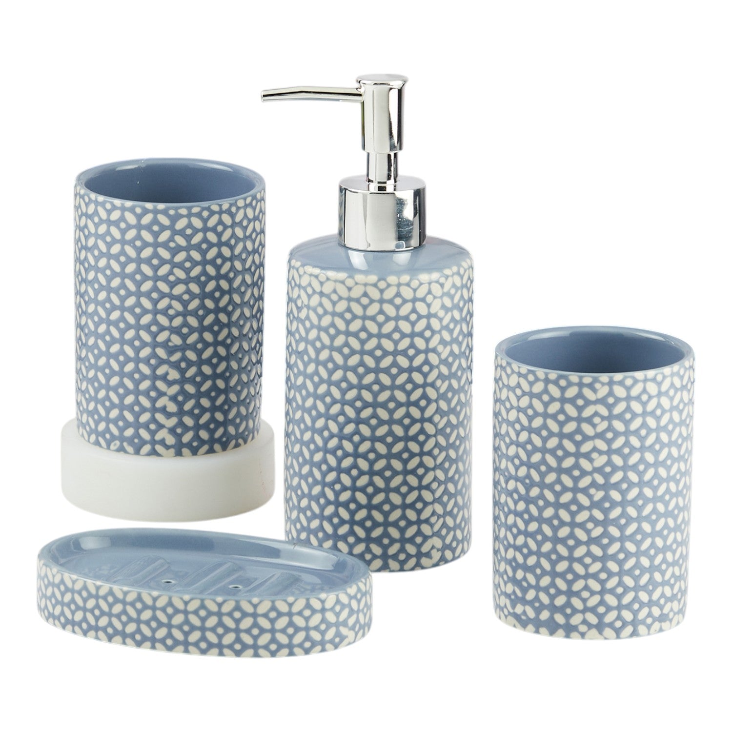 Kookee Ceramic Bathroom Sets, Blue, ART11533