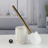 Ceramic Toilet Cleaner Brush with Holder Stand for Bathroom, White (11534)