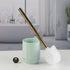 Ceramic Toilet Cleaner Brush with Holder Stand for Bathroom, Blue (11537)