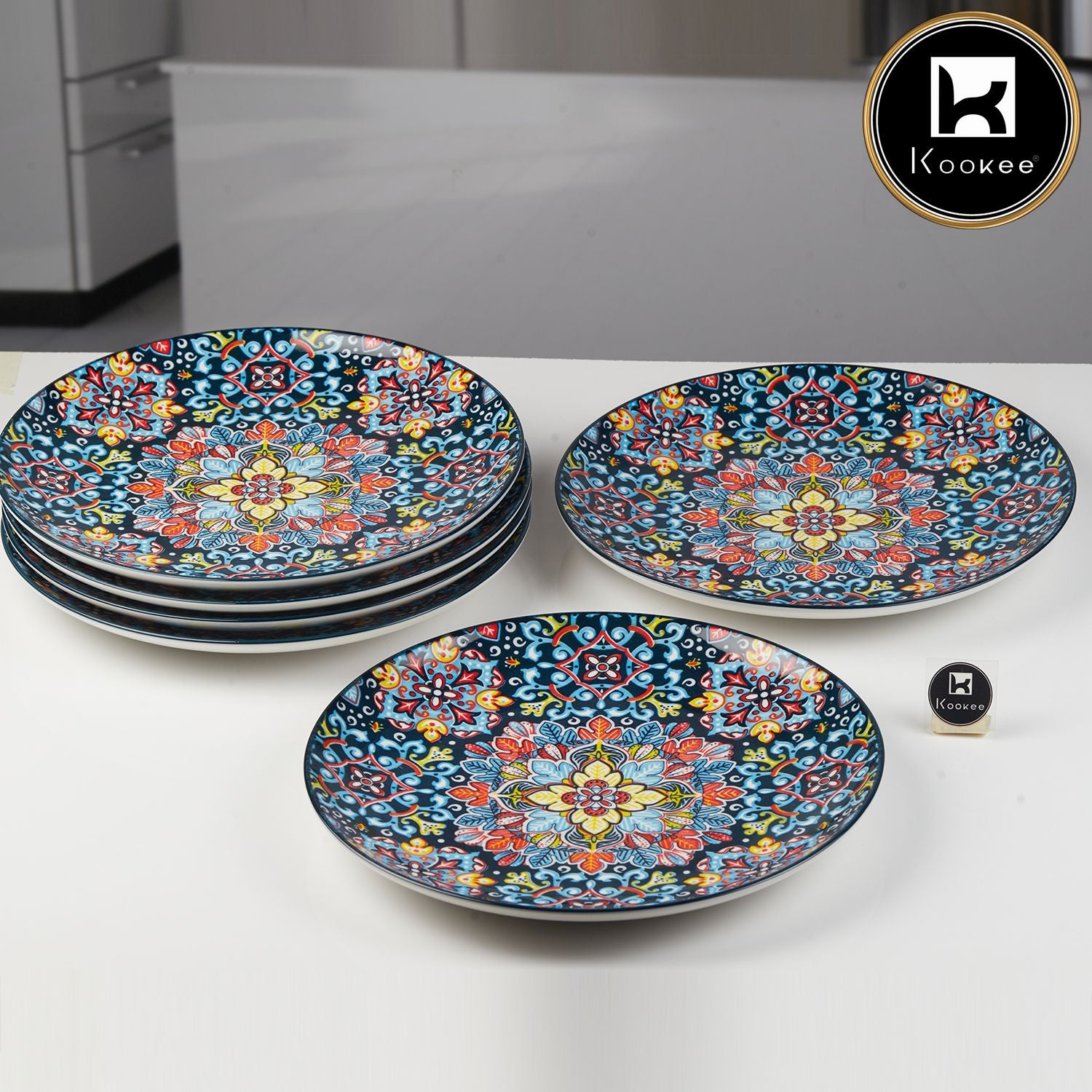 Kookee Dinner Plates, Multi, ART11541