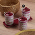 Ceramic Condiment Jars and Containers Set of 3, Red (11543)