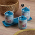 Ceramic Condiment Jars and Containers Set of 3, Blue (11544)