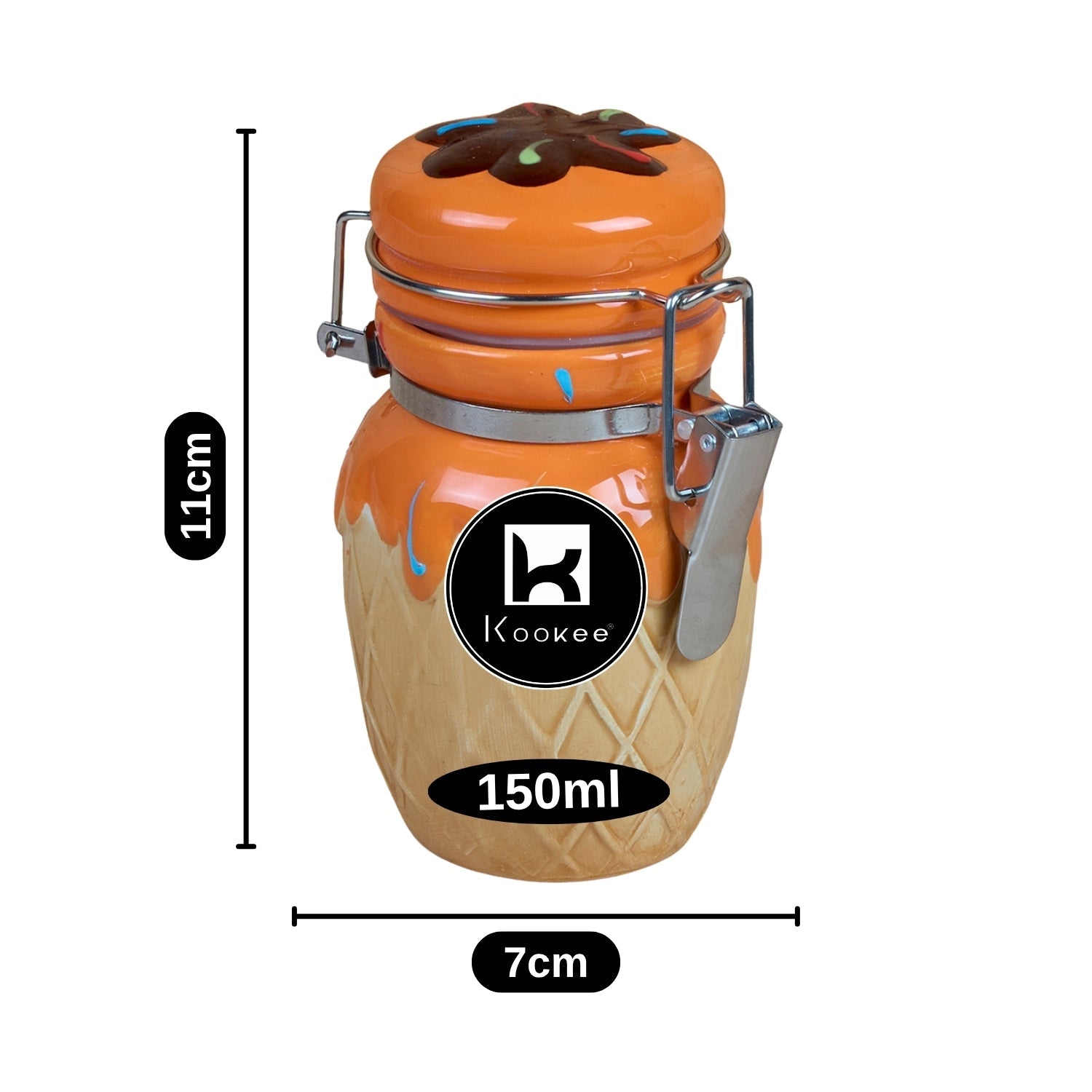 Ceramic Airtight Mini Canister Jar and Container for Kitchen (Pack of 1) (11551)