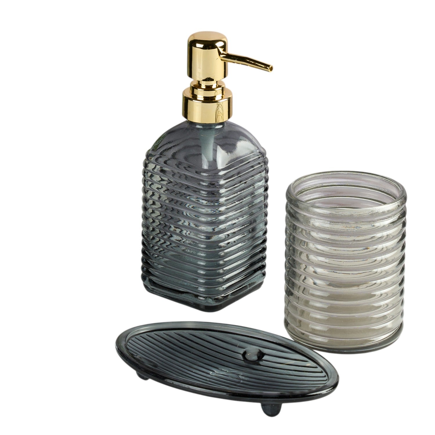 Kookee Glass Bathroom Sets, Grey, ART11566