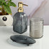 Glass Bathroom Accessories Set of 3 with Soap Dispenser, Grey( 11566)