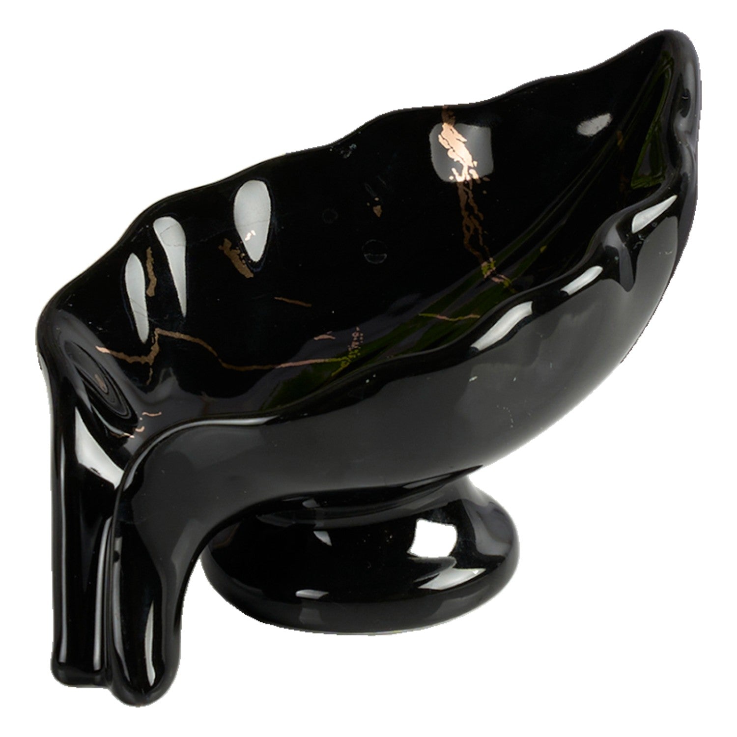 Ceramic Soap Holder Dish, Black (Set of 1) (11574)