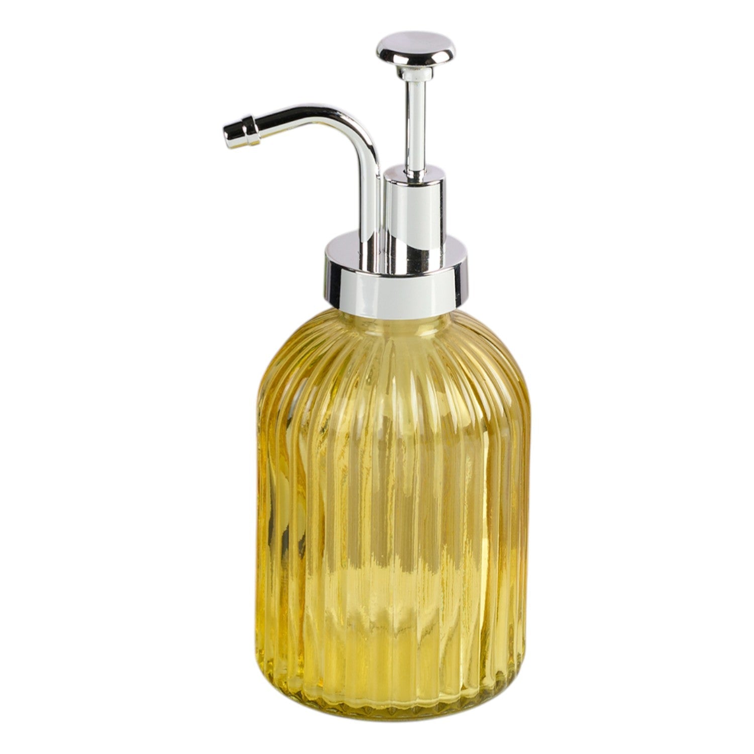 Glass Soap Dispenser for handwash, Yellow (Set of 1) (11582)