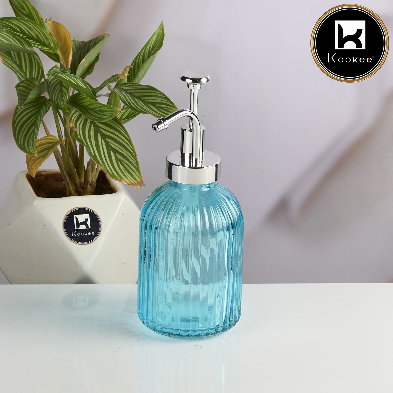 Kookee Glass Soap Dispensers, Blue, ART11583
