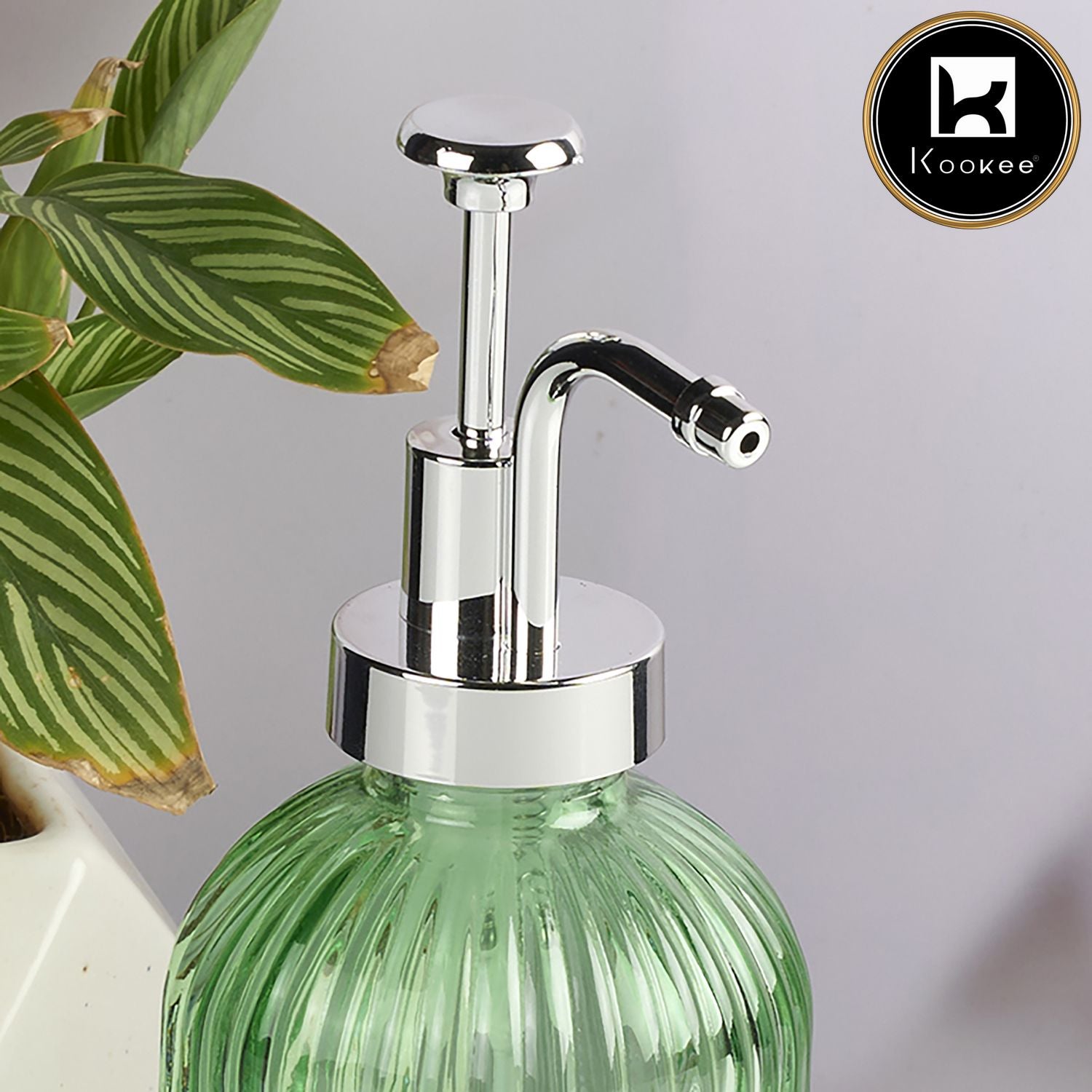 Kookee Glass Soap Dispensers, Green, ART11584