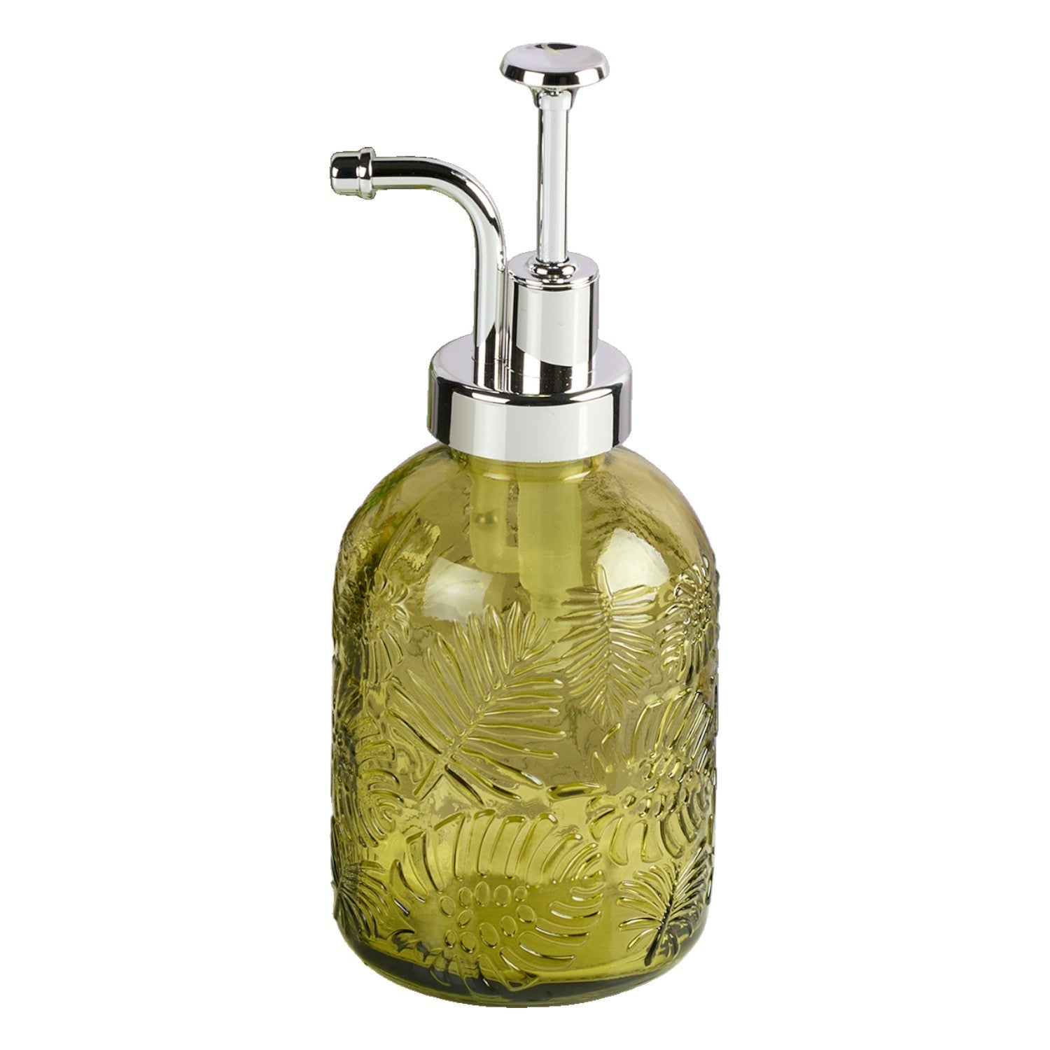Glass Soap Dispenser for handwash, Green (Set of 1) (11586)