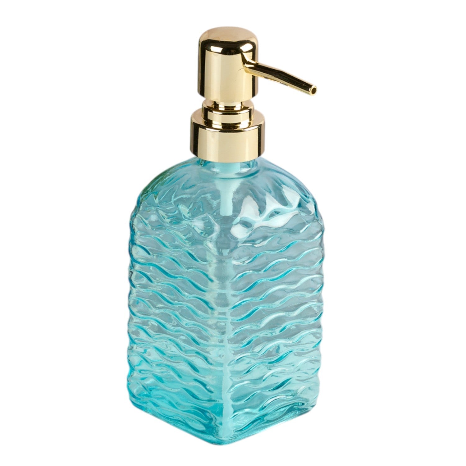 Glass Soap Dispenser for handwash, Blue (Set of 1) (11594)