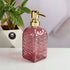 Glass Soap Dispenser for handwash, Pink (Set of 1) (11595)
