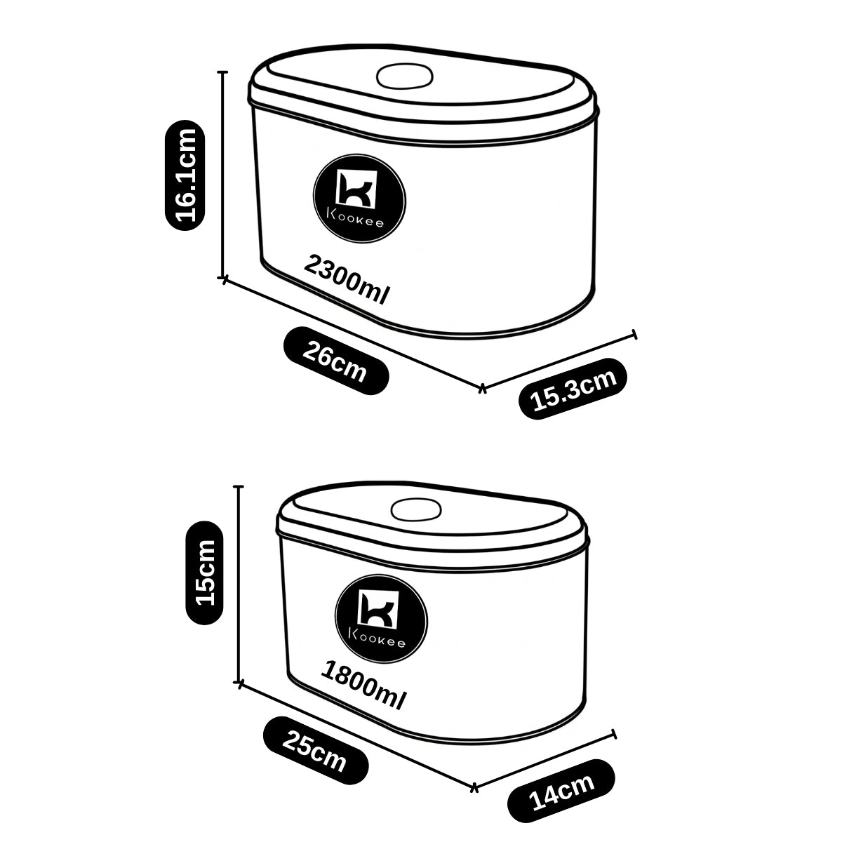 Kookee Tin Containers, Multi, ART11598