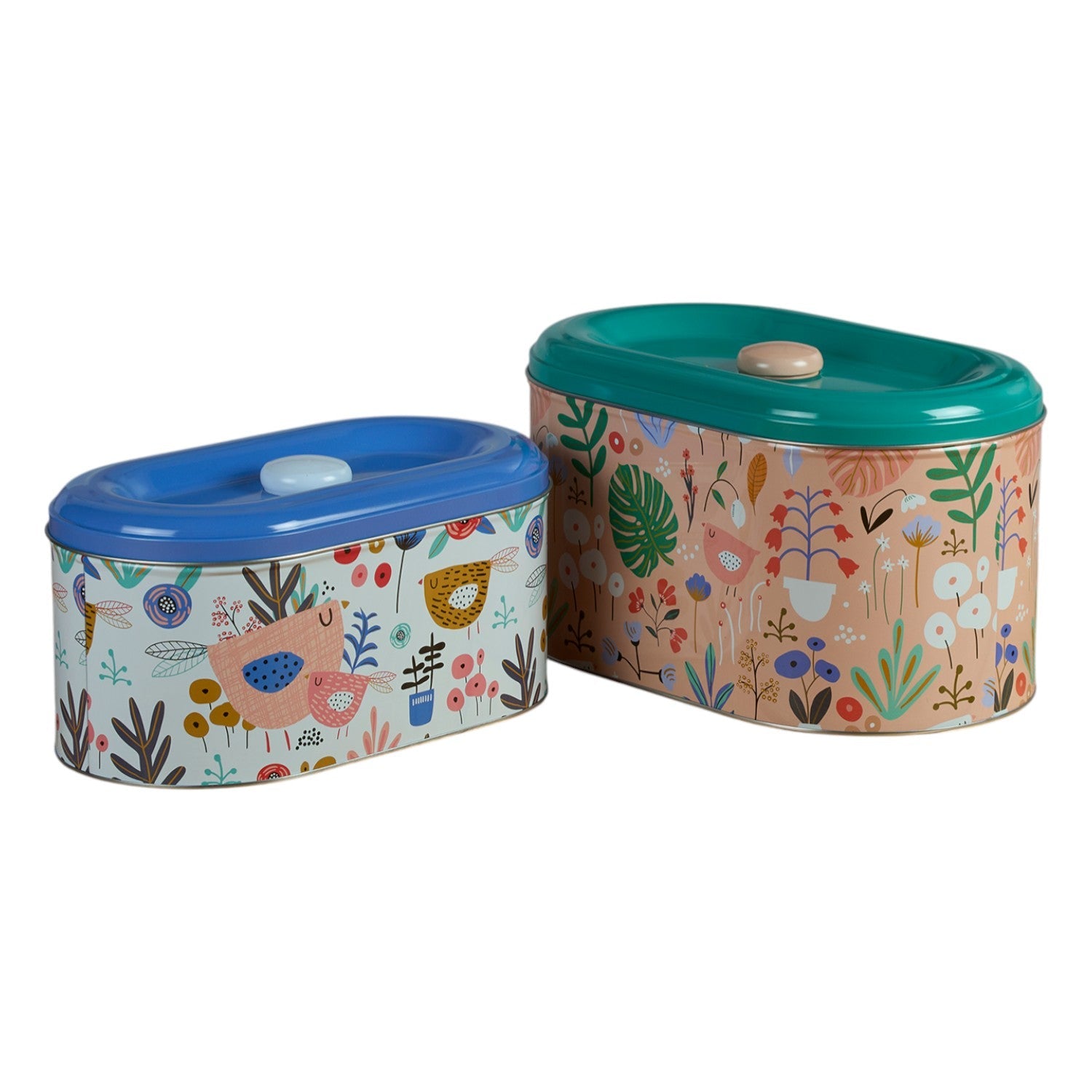 Tin Boxes Set of 2, Cookie, Biscuit and Snack Storage Tins (11598)