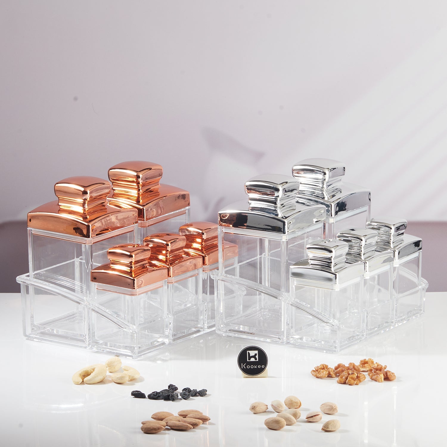 Acrylic Airtight Canister Jar & Container for Kitchen (Pack of 5) (11248)