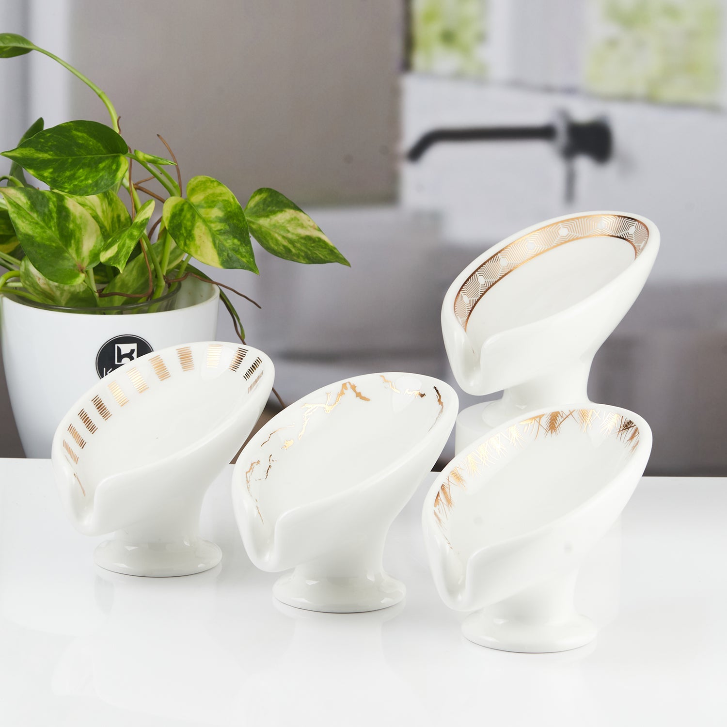 Ceramic Soap Holder Dish, Set of 1, White (11169)