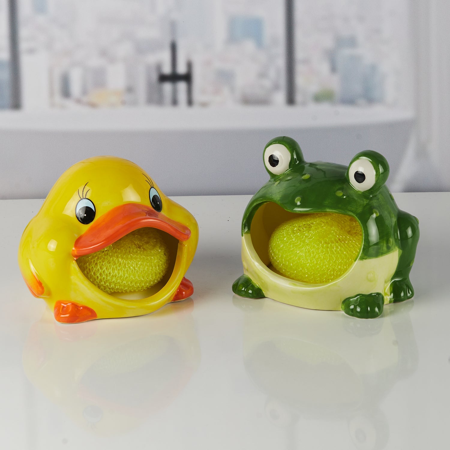 Ceramic Soap Holder Dish, Set of 1 Bathroom Accessories for Home, Yellow (11187)