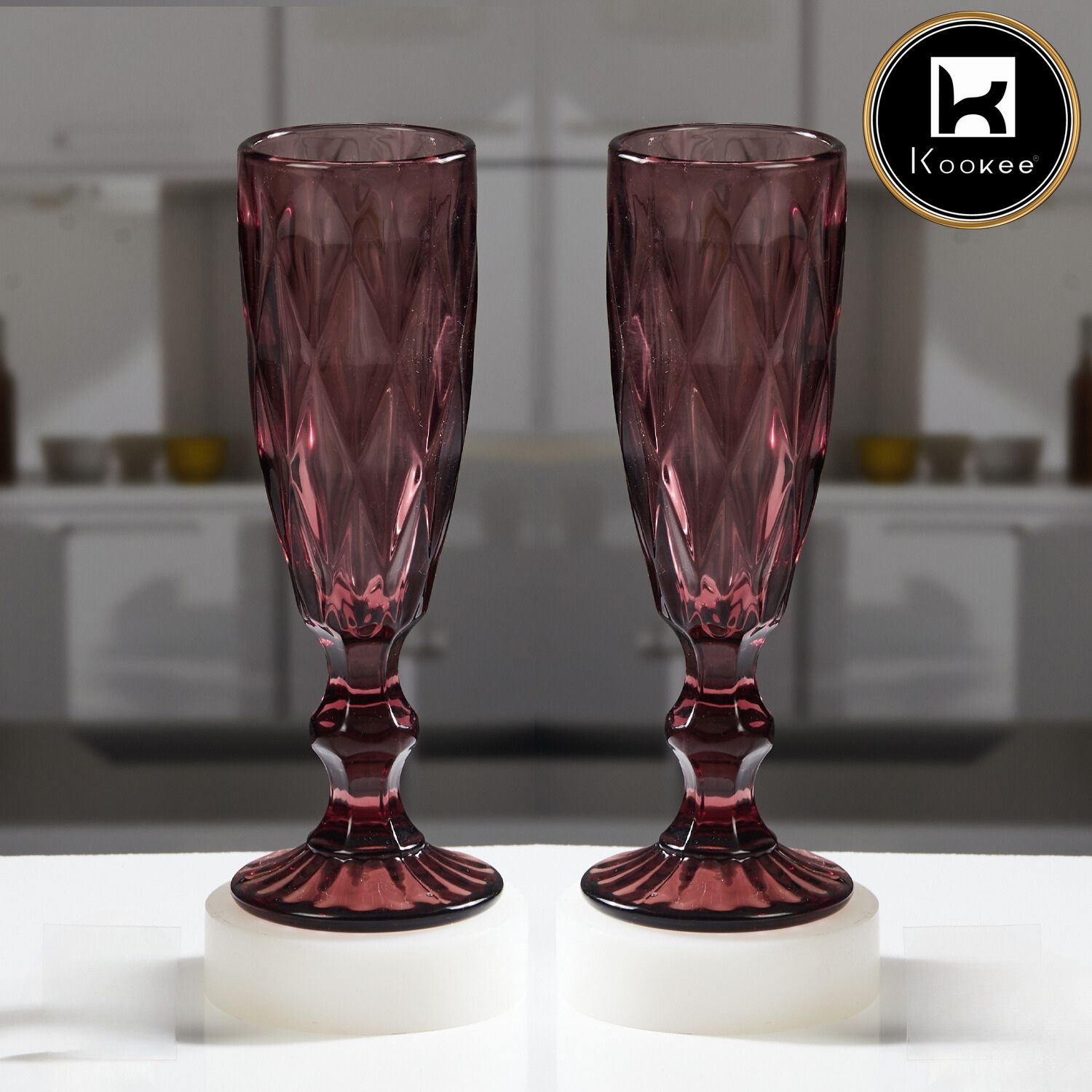 Kookee Wine Glasses, Pink, ART11658