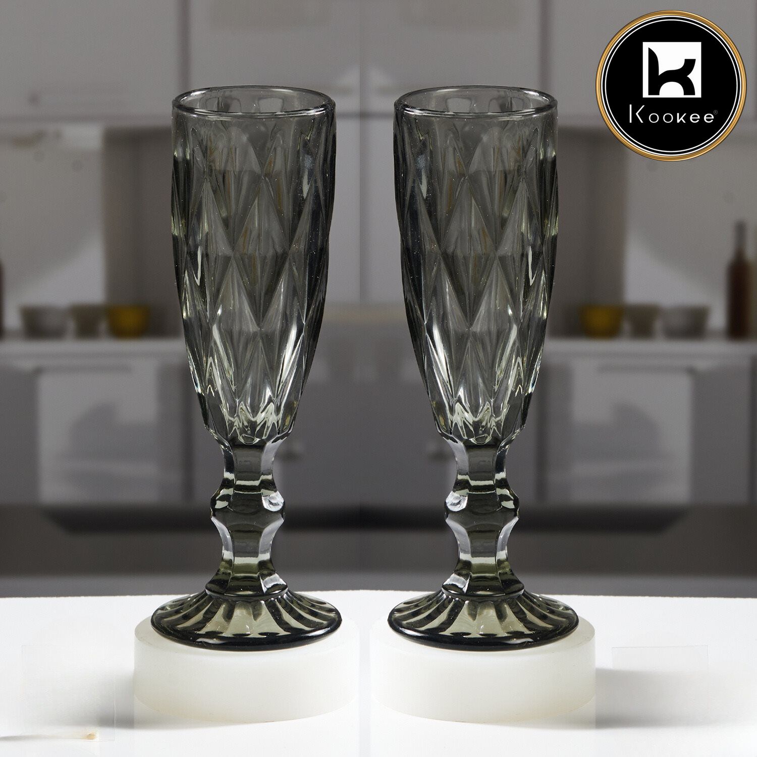 Kookee Wine Glasses, Grey, ART11661
