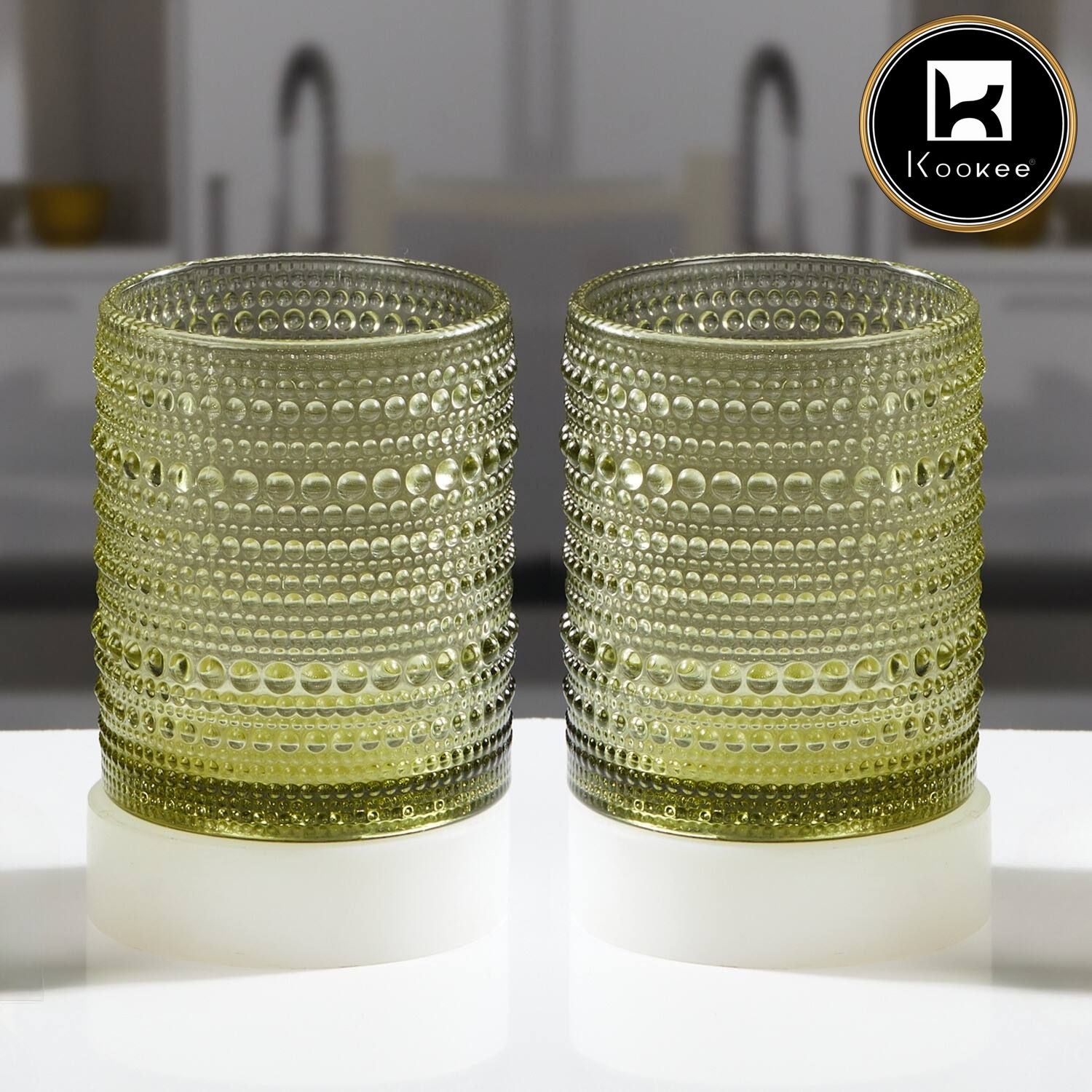 Kookee Whiskey Glasses, Green, ART11669
