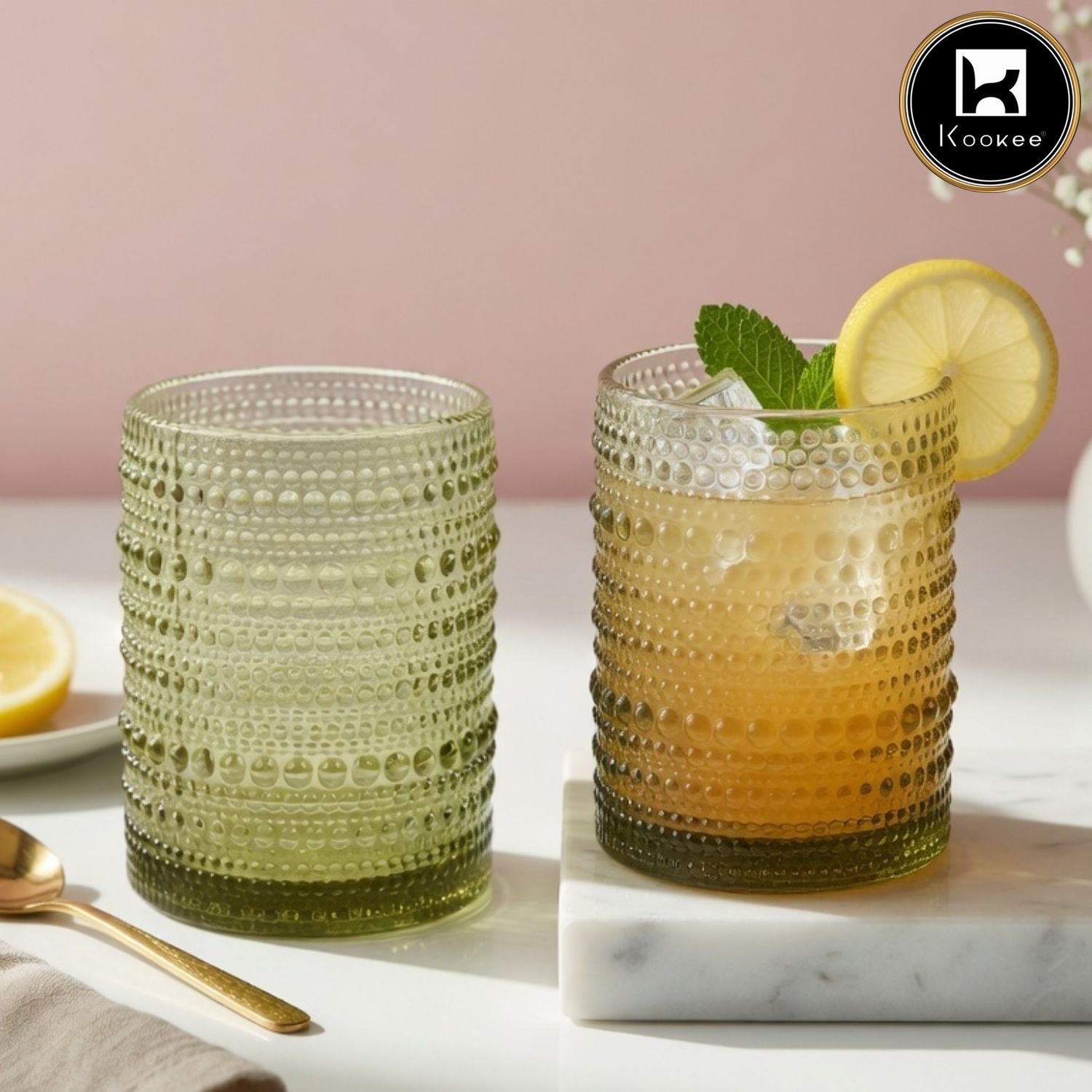 Kookee Whiskey Glasses, Green, ART11669