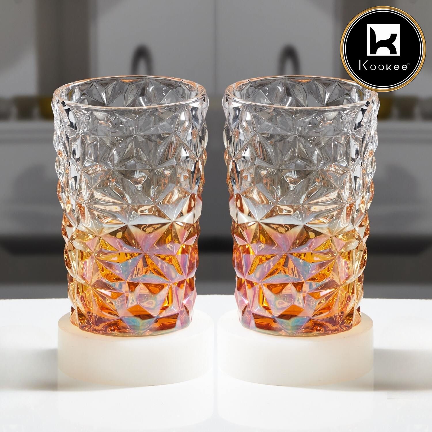 Kookee Water & Juice Glasses, Gold, ART11683