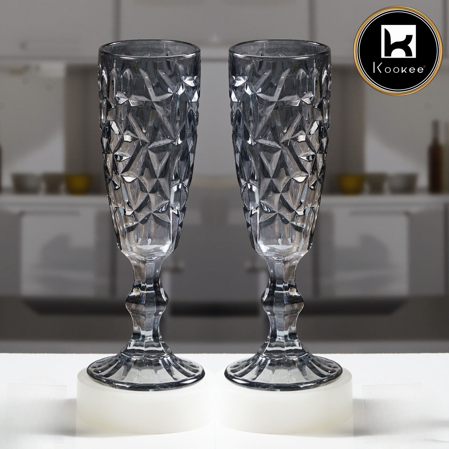 Kookee Wine Glasses, Grey, ART11686