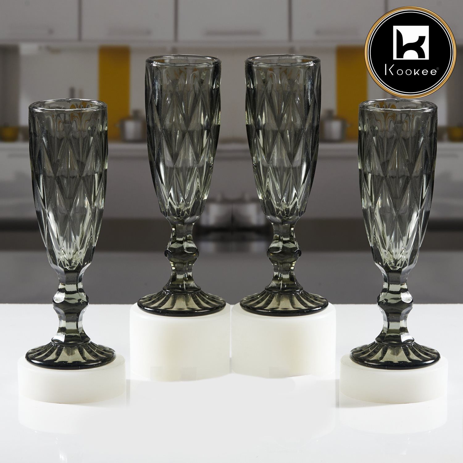 Kookee Wine Glasses, Grey, ART11707