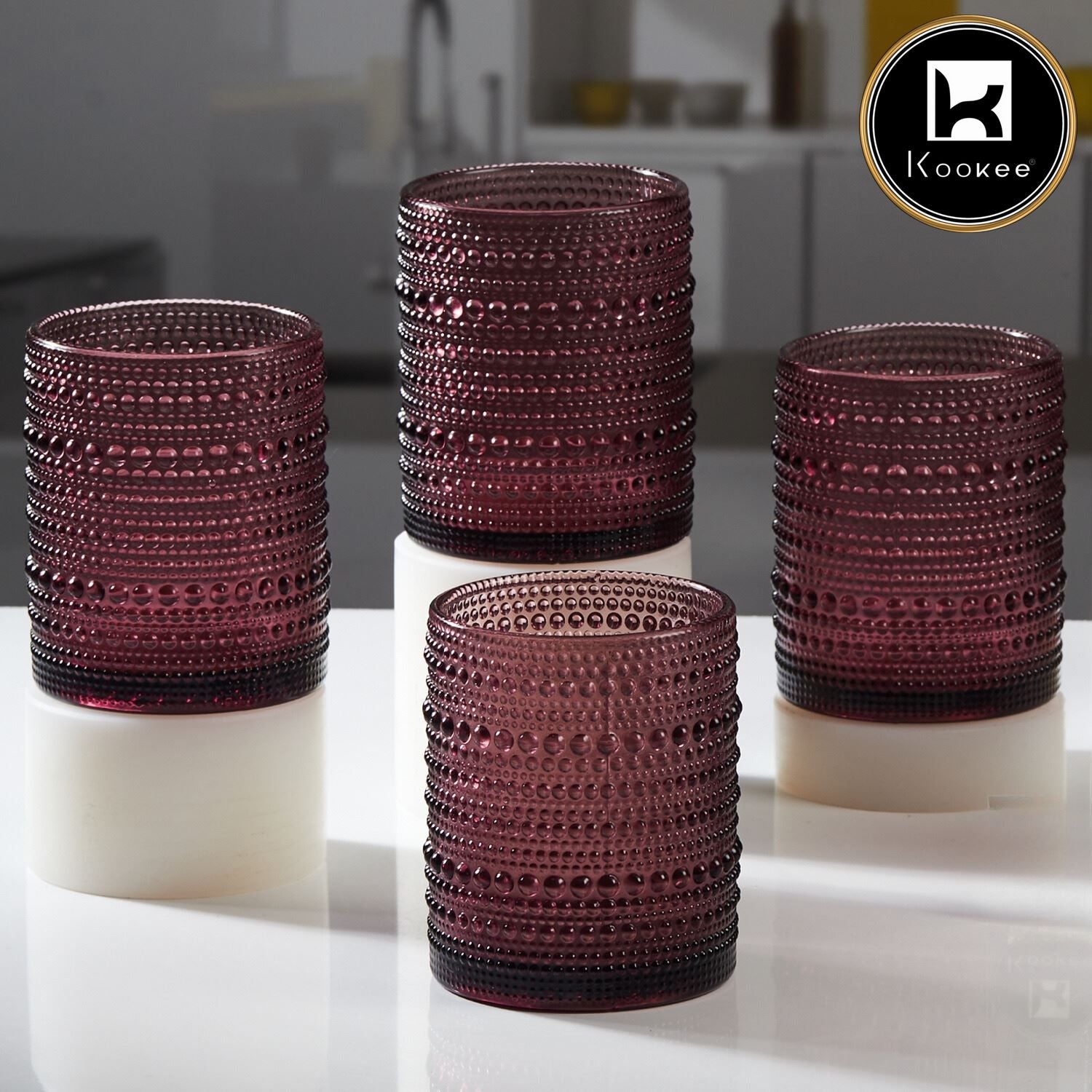 Kookee Whiskey Glasses, Maroon, ART11713