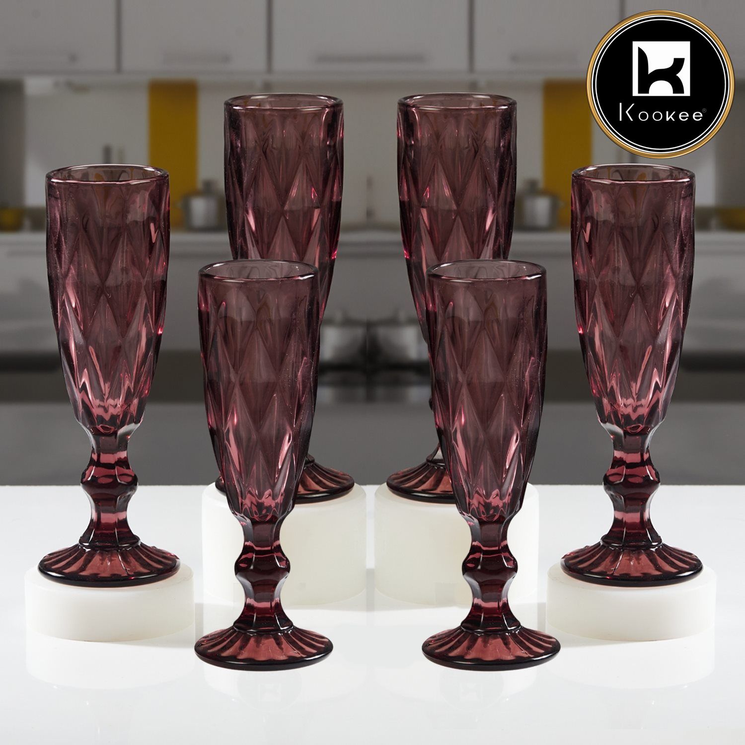 Kookee Wine Glasses, Pink, ART11750