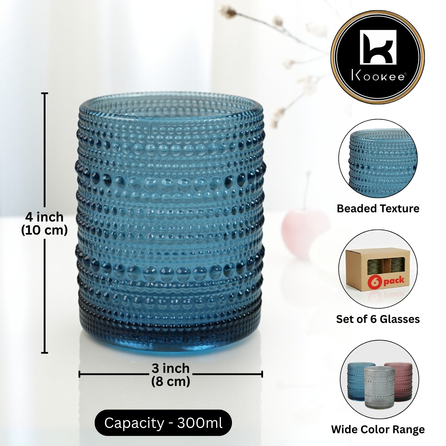 Jupiter Vintage Hobnail Old Fashioned Bubble Glasses (Set of 6) (11758)