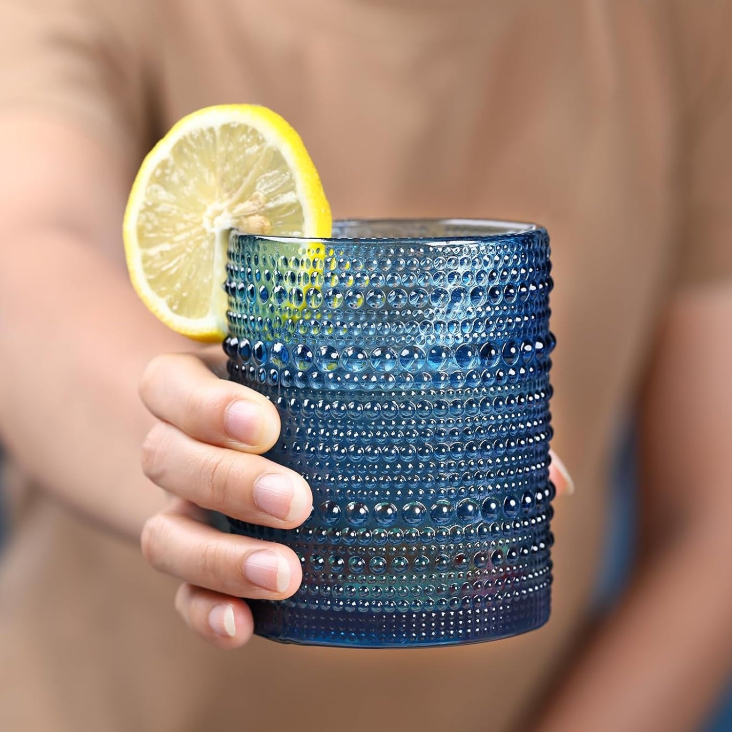 Jupiter Vintage Hobnail Old Fashioned Bubble Glasses (V-GLASS-005)