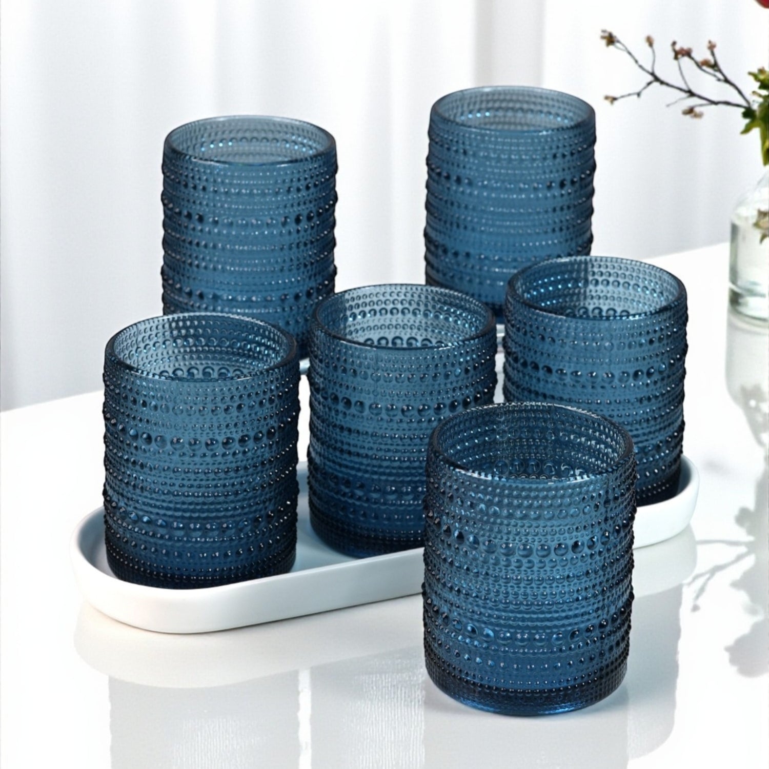 Jupiter Vintage Hobnail Old Fashioned Bubble Glasses (Set of 6) (11164)