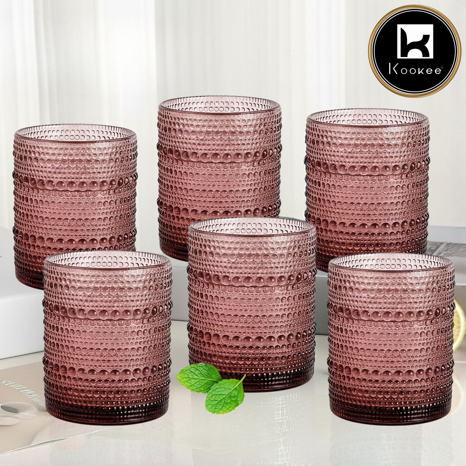 Kookee Whiskey Glasses, Maroon, ART11759