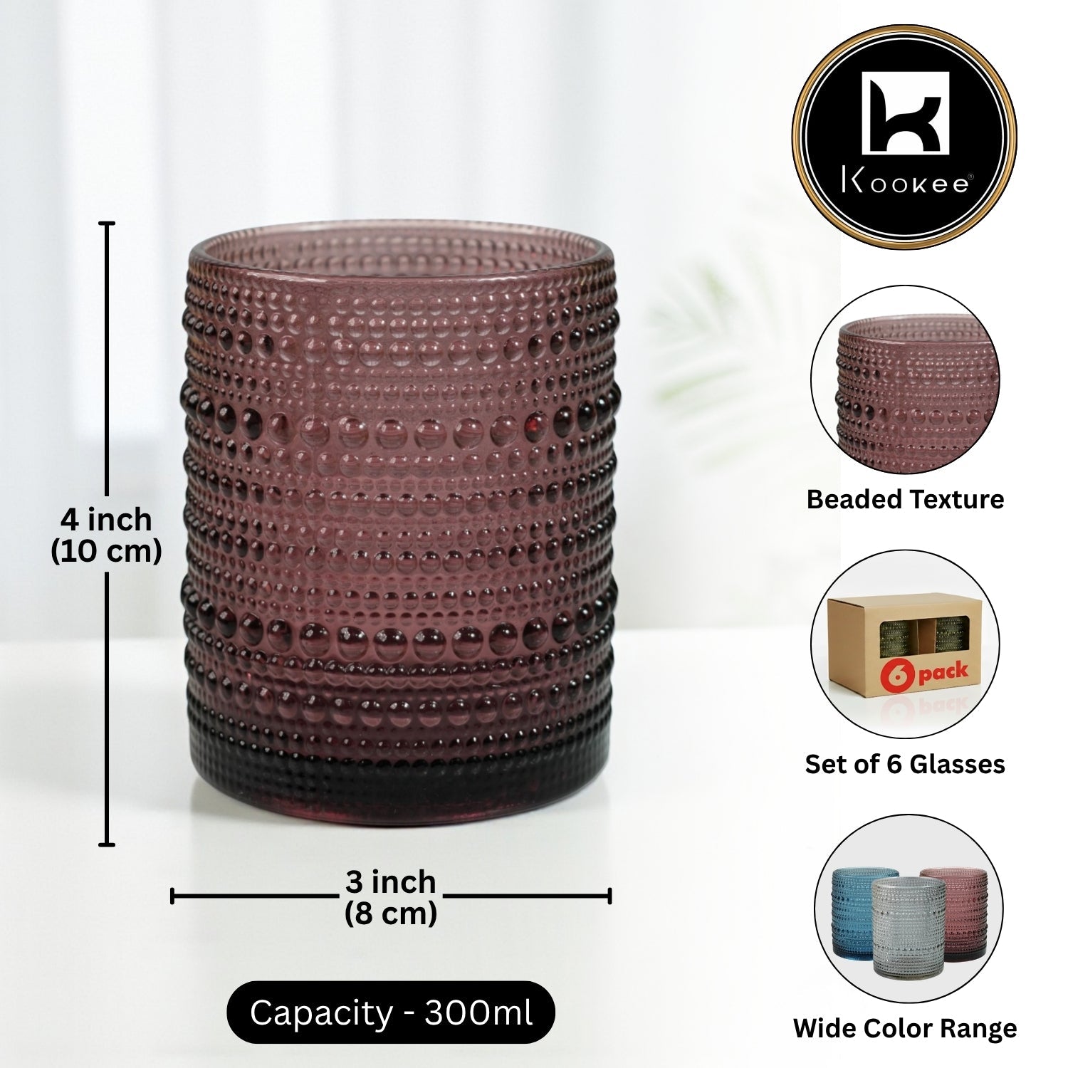 Jupiter Vintage Hobnail Old Fashioned Bubble Glasses (Set of 6) (11759)