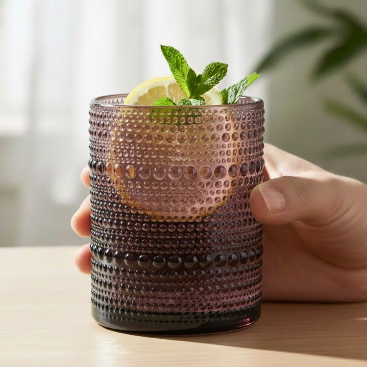 Jupiter Vintage Hobnail Old Fashioned Bubble Glasses (V-GLASS-005)