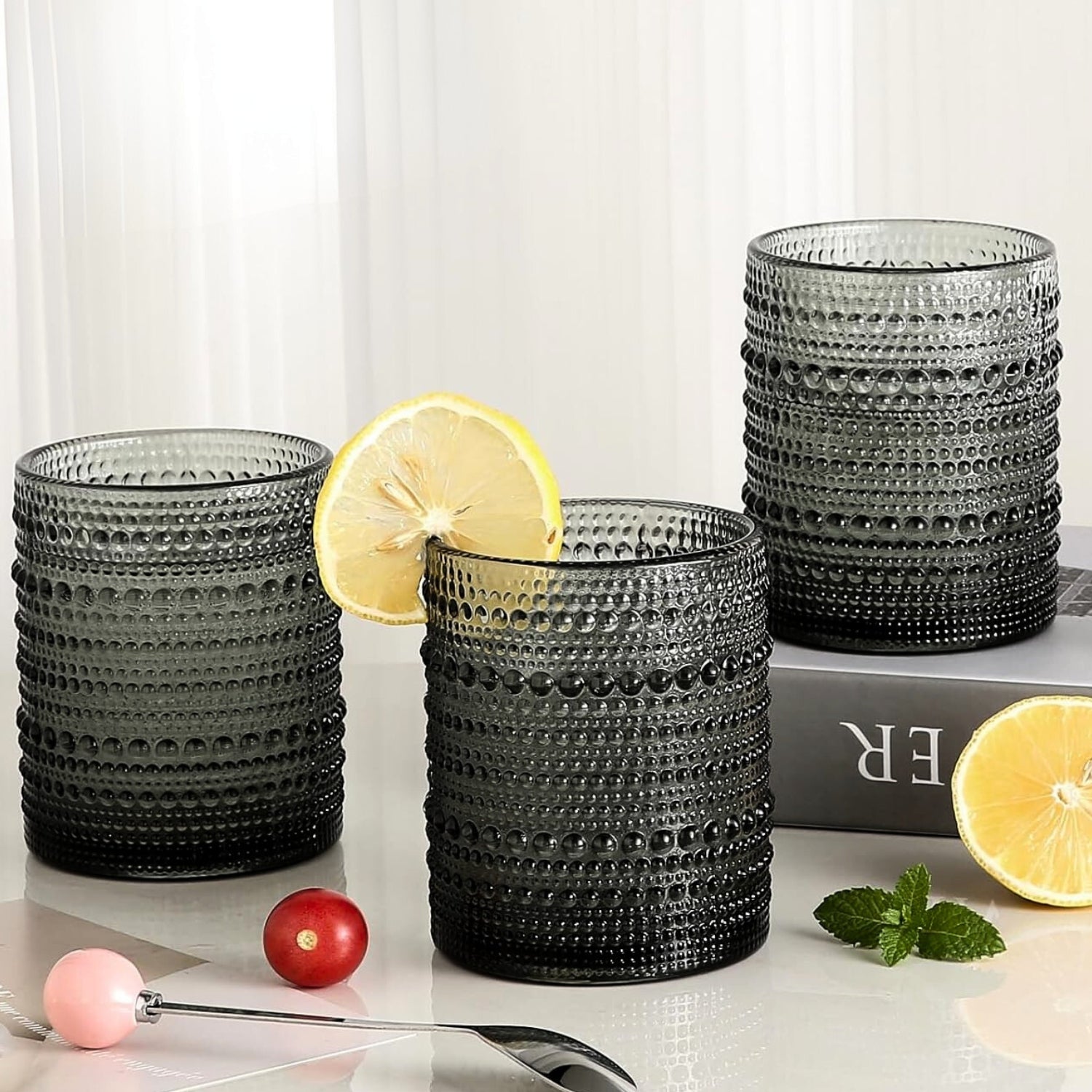 Jupiter Vintage Hobnail Old Fashioned Bubble Glasses (Set of 6) (11760)